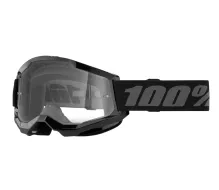 100% strata2 black youth goggle clear lens