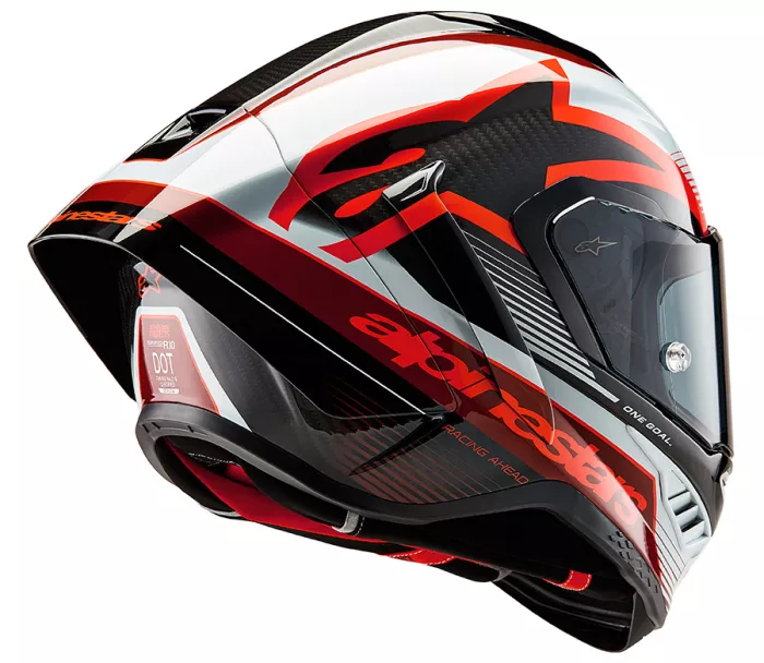 Závodní helma Alpinestars Supertech R10 Team black/carbon red/white glossy