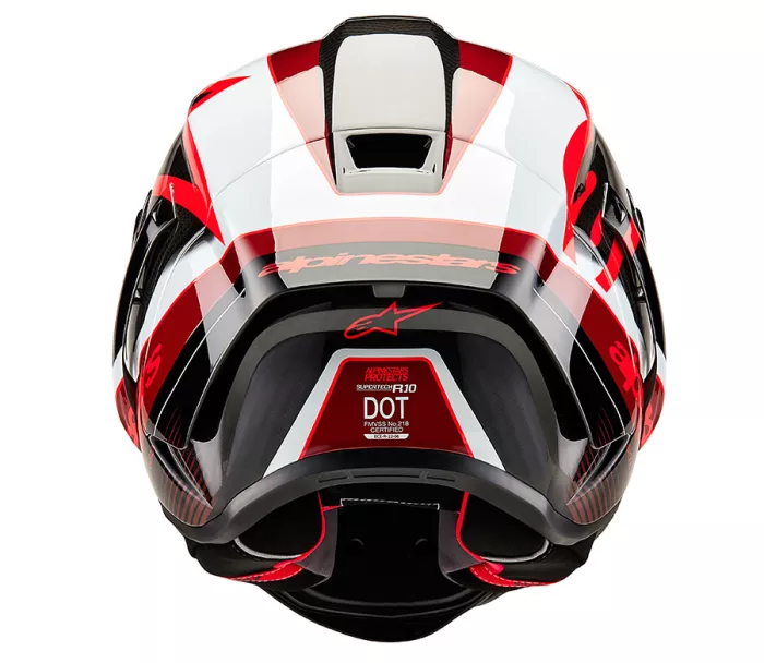 Závodní helma Alpinestars Supertech R10 Team black/carbon red/white glossy