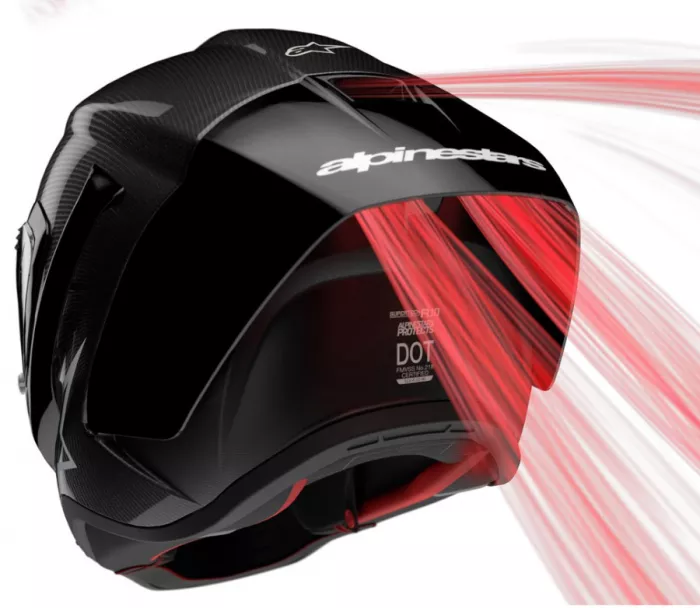 Závodní helma Alpinestars Supertech R10 Team black/carbon red/white glossy