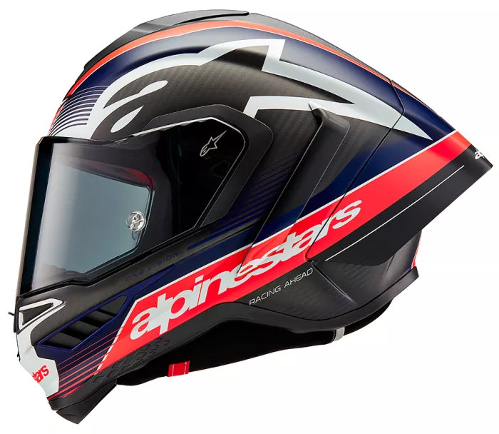 Integrální helma Alpinestars Supertech R10 Team black/carbon red fluo/dark blue matt