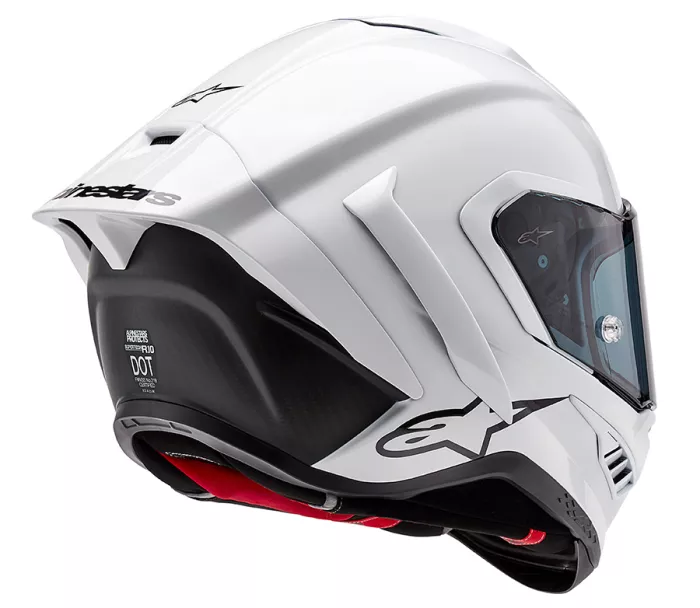 Závodní helma Alpinestars Supertech R10 Solid white glossy/black matt