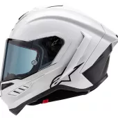 Závodní helma Alpinestars Supertech R10 Solid white glossy/black matt