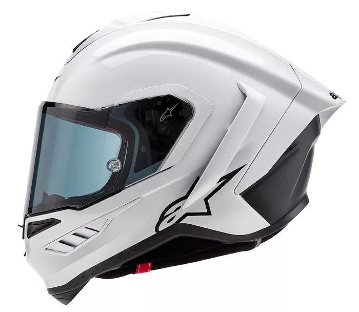 Závodní helma Alpinestars Supertech R10 Solid white glossy/black matt