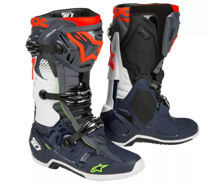 Motokrosové boty Alpinestars Tech 10 gray/blue/red 2021