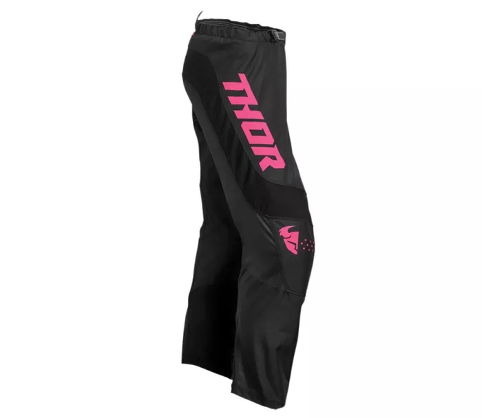 Kalhoty na motokros dámské Thor Sector Minimal black/flo pink