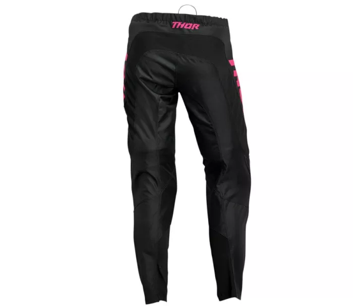 Kalhoty na motokros dámské Thor Sector Minimal black/flo pink