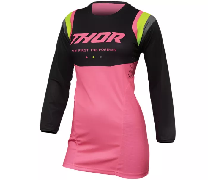 Dámský motokrosový - enduro dres THOR PULSE RACEWEAR REV CHARCOAL/FLUO PINK