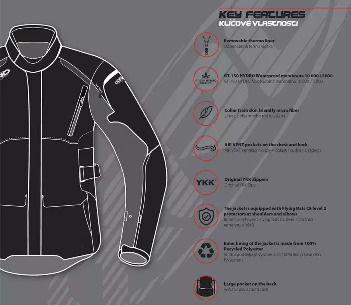 Dámská bunda na moto XRC Winkle 2.0 WTP adventure black/grey/blue/red