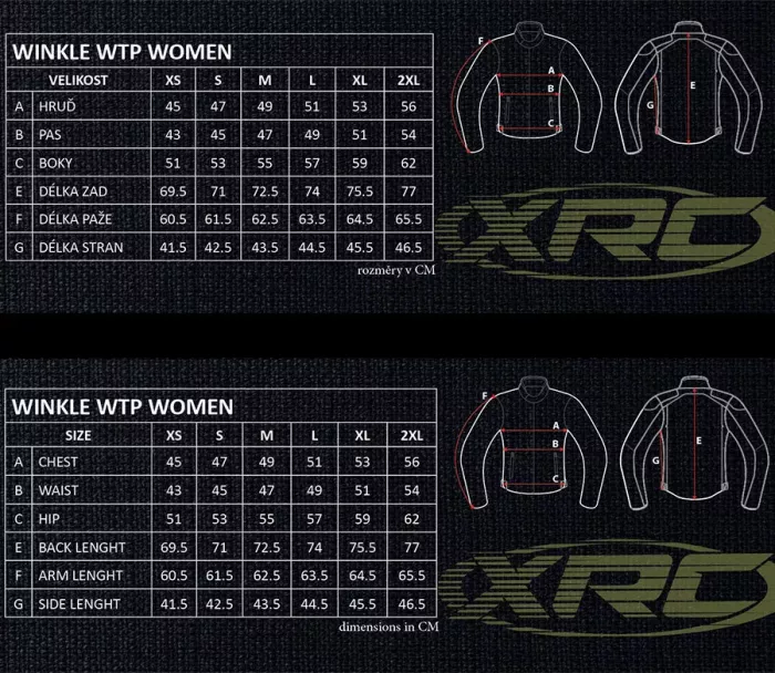 Dámská bunda na moto XRC Winkle 2.0 WTP adventure black/grey/blue/red