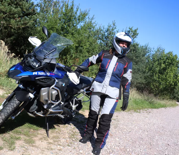 Dámská bunda na moto XRC Winkle 2.0 WTP adventure black/grey/blue/red