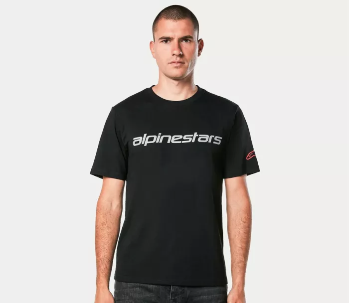 Alpinestars Linear Wordmark 2.0 CSF black/grey/red tričko vel. L