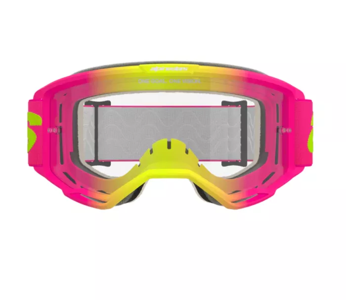 Brýle na motokros Alpinestars Vision 5 Wordmark pink/fluo yellow/clear