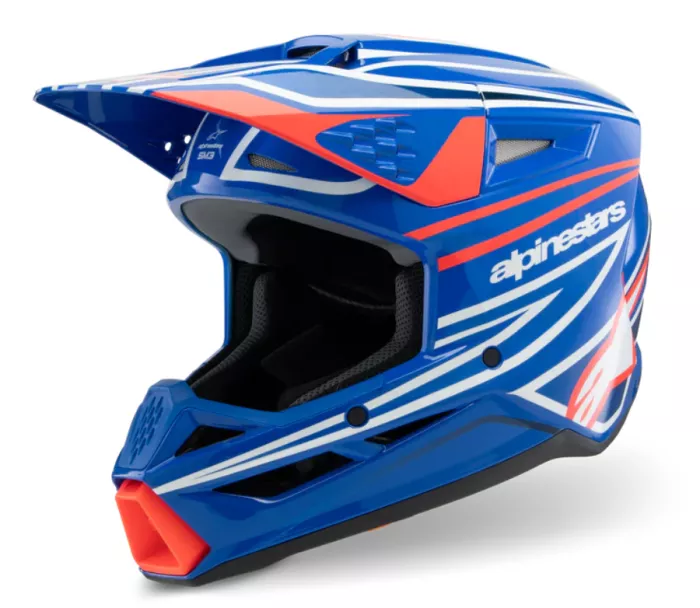 Dětská helma Alpinestars SM3 Wurx blue/red/white/black glossy