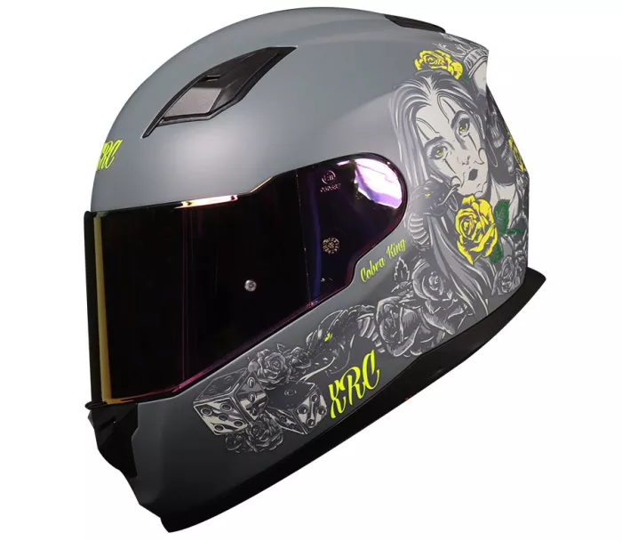 Helma na moto XRC Cobra king matt grey/fluo