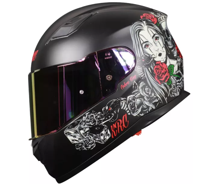 Helma na moto XRC Cobra king matt black/red