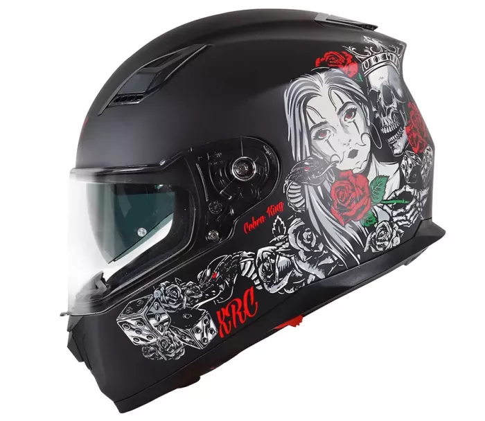 Helma na moto XRC Cobra king matt black/red