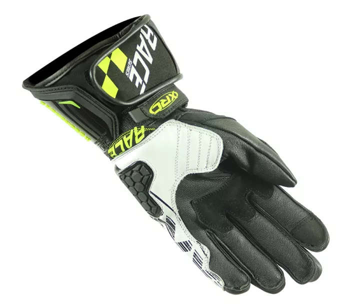 Rukavice na moto XRC HADERG RACE BLK/WHT/FLUO