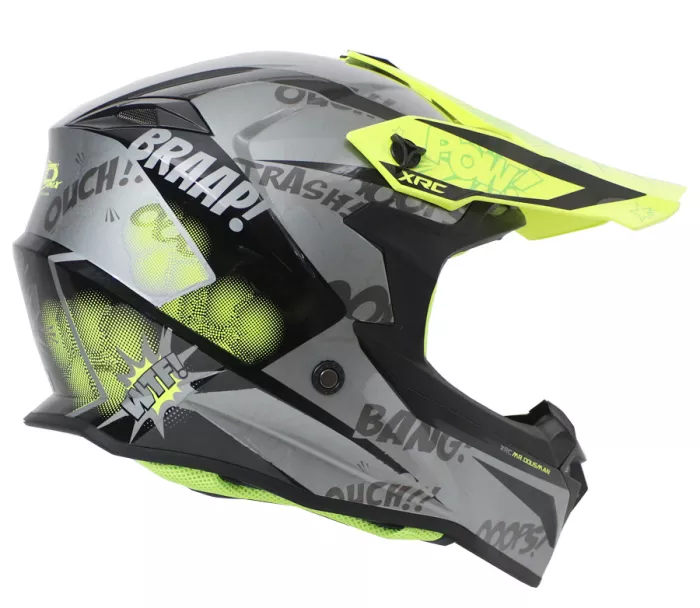 Helma na motokros XRC Dousman grey/yellow fluo