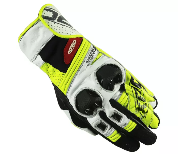 Rukavice na moto XRC RUN 1/2 WHT/FLUO/BLK