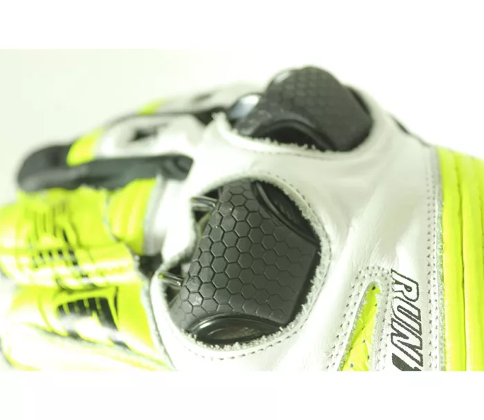 Rukavice na moto XRC RUN 1/2 WHT/FLUO/BLK