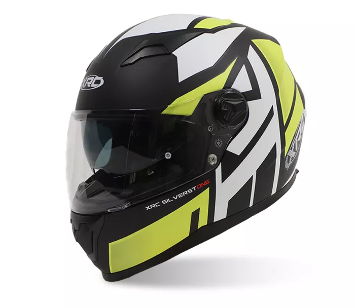 Helma na motorku XRC Silverstone matt black/white/yellow