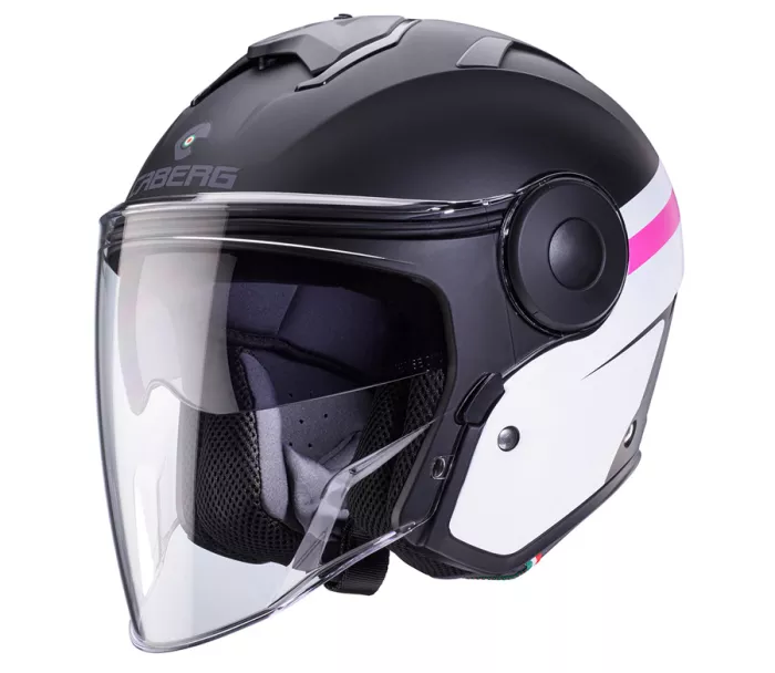 Otevřená helma Caberg Soho Zephyr matt black/white/fuchsia