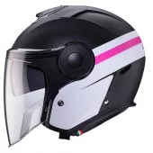 Otevřená helma Caberg Soho Zephyr matt black/white/fuchsia