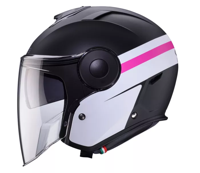 Otevřená helma Caberg Soho Zephyr matt black/white/fuchsia