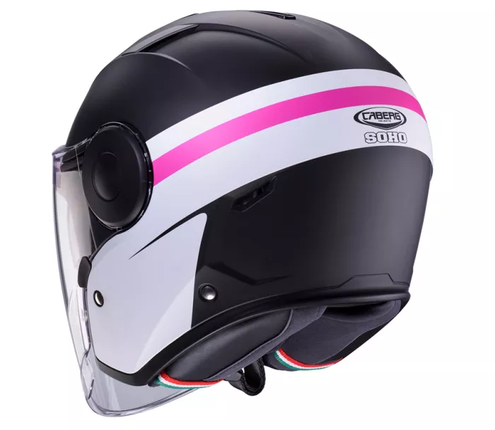 Otevřená helma Caberg Soho Zephyr matt black/white/fuchsia