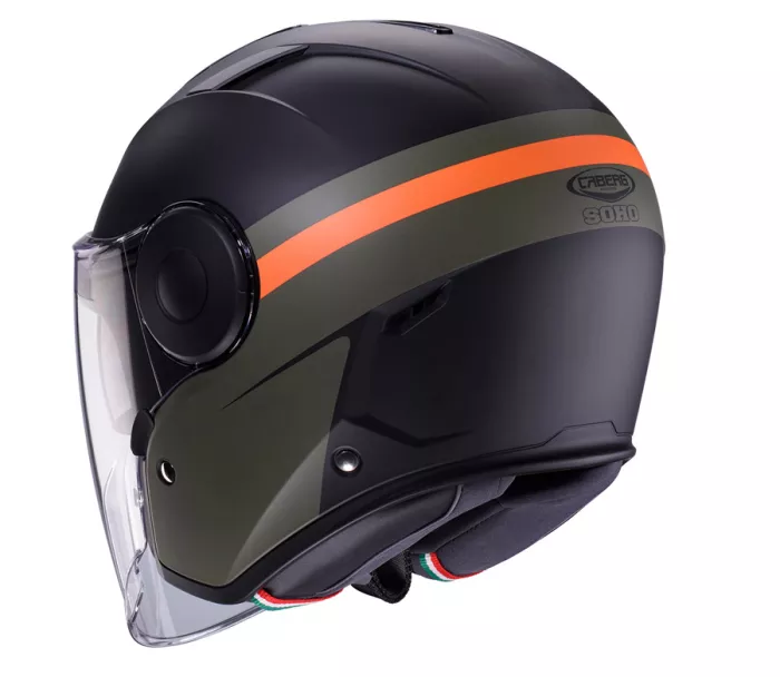 Otevřená helma Caberg Soho Zephyr matt black/military green/orange