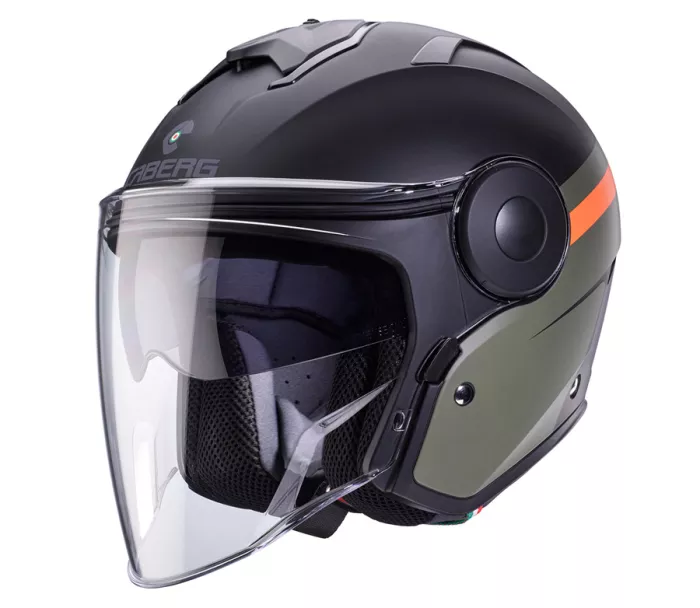 Otevřená helma Caberg Soho Zephyr matt black/military green/orange