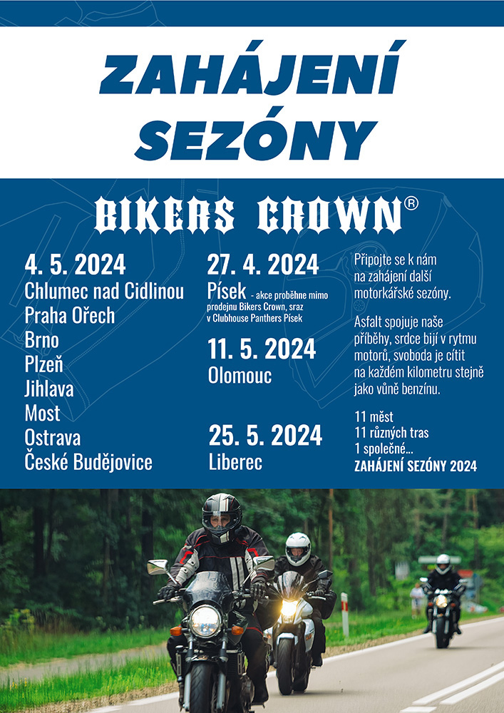 Zahájení sezóny na prodejnách Bikers Crown